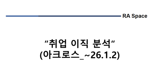 취업 및 이직 분석 (아크로스_~’26.1/2)